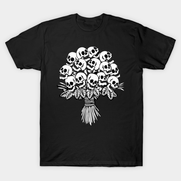 Skull Flowers Skeleton Gothic Aesthetic Grunge Emo Punk Halloween Gift T-Shirt by Prolifictees